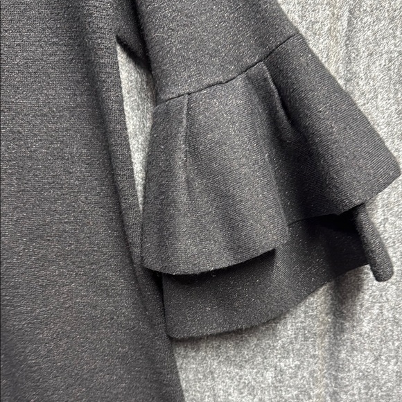 Anthropologie Black Sheath Dress with Ruffled Bell Sleeves - Picture 4 of 7